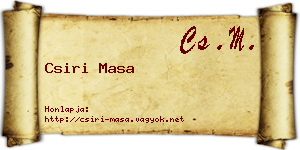 Csiri Masa névjegykártya